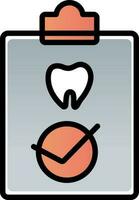 aprobado dental reporte icono en naranja y gris color. vector