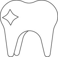 Whitening Teeth Icon In Black Outline. vector