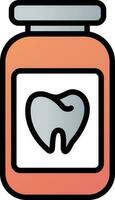 Mouth Wash Icon In Orange And Gray Color. vector