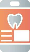 Dental App In Smartphone Icon In Orange And Gray Color. vector