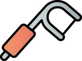 Orange And Gray Color Dental Floss Pick Icon. vector