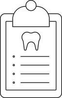 Dental Report Icon In Black Outline. vector