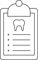 Dental Report Icon In Black Outline. vector