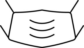 Face Mask Icon In Black Line Art. vector