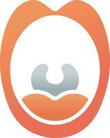 Open Mouth Icon In Orange And Gray Color. vector