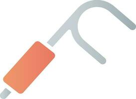 Orange And Gray Color Dental Floss Pick Icon. vector