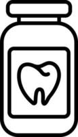 Mouth Wash Icon In Thin Line Art. vector