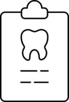 plano estilo dental reporte en portapapeles icono. vector