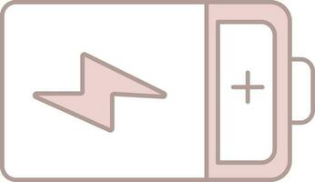 Charging Battery Icon Or Symbol In Pink And White Color. vector