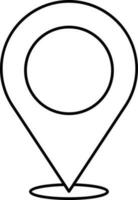 Stroke Style Location Pin Icon Or Symbol. vector