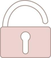 Isolated Open Lock Or Padlock Icon In Pink And White Color. vector