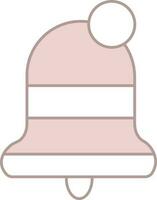 Illustration Of Bell Icon In Pink And White Color. vector