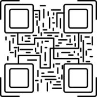 Isolated QR Code Icon In Thin Line Art. vector