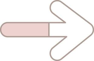 Illustration Of Right Arrow Icon In Pink And White Color. vector