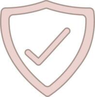 Isolated Approved Shield Icon In Pink And White Color. vector