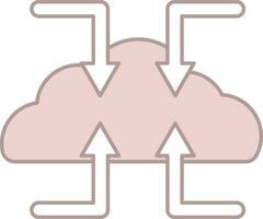 Cloud Backup And Restore Icon In Pink And White Color. vector