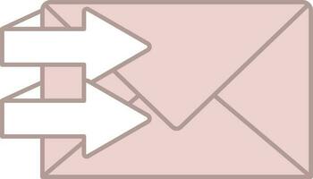 Pink And White Email Forwarding Icon Or Symbol. vector