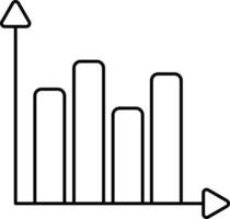 Bar Graph Icon or Symbol In Linear Style. vector