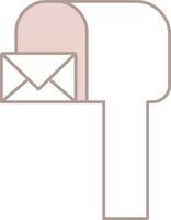 Isolated Mailbox Icon In Pink And White Color. vector