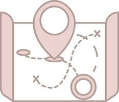 Pink And White Treasure Map Location Icon Or Symbol. vector