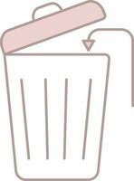 Isolated Dustbin Icon In Pink And White Color. vector