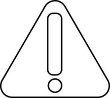 Illustration Of Alert Or Warning Icon In Thin Line Art. vector