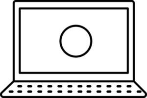 Illustration Of Laptop Icon In Stroke Style. vector