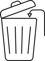 Isolated Dustbin Icon In Outline Style. vector