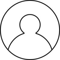 Black Outline Profile Icon Or Symbol. vector