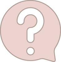 Question Mark Chat Icon In Pink And White Color. vector