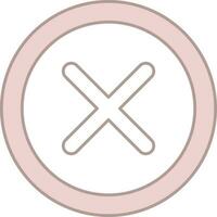 Cross Icon Or Symbol In Pink And White Color. vector