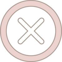 Cross Icon Or Symbol In Pink And White Color. vector