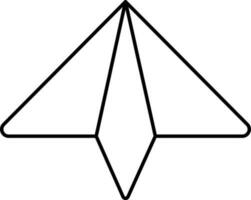 Delgado línea papel avión icono o símbolo. vector