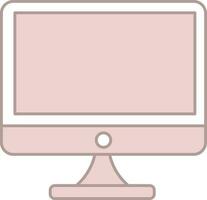 Isolated Computer Icon In Pink And White Color. vector