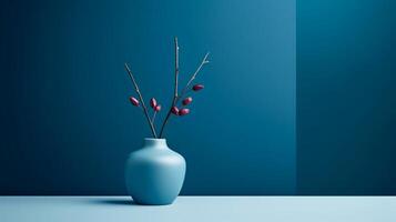 A stunning image of a minimalist blue, showcasing the magical elegance found in simplicity. photo