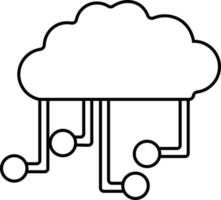 Isolated Cloud Computing Icon In Outline Style. vector