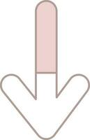 Isolated Down Arrow Icon In Pink And White Color. vector