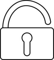 Open Lock Or Padlock Icon In Linear Style. vector