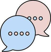 Speech Bubble Icon In Pink And Blue Color. vector