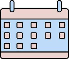 Isolated Calender Icon In Pink And Blue Color. vector