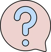 Question Mark Chat Icon In Pink And Blue Color. vector