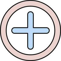 Illustration Of Plus Icon In Pink And Blue Color. vector
