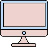 Isolated Computer Icon In Pink And Blue Color. vector