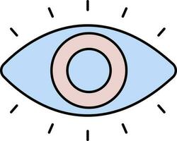 ilustración de ojo icono o símbolo en rosado y azul color. vector