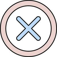 Cross Icon Or Symbol In Pink And Blue Color. vector