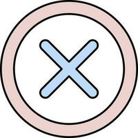 Cross Icon Or Symbol In Pink And Blue Color. vector