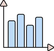 Pink And Blue Bar Graph Icon or Symbol. vector