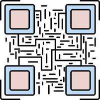 Isolated QR Code Icon In Pink And Blue Color. vector