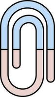 Illustration Of Paperclip Icon In Pink And Blue Color. vector