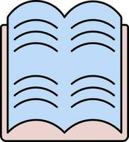 rosado y azul abierto libro icono o símbolo. vector